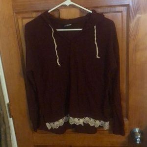 Burgundy Boxer Joe Knitted Sweater With Hood